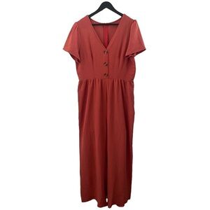 Burnt Orange Wide Leg Jumpsuit | Size: XL